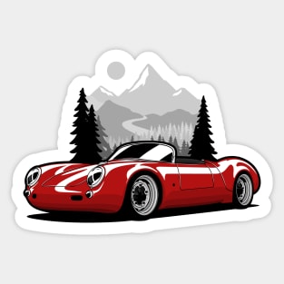 Red 550 Spyder Vintage Sticker